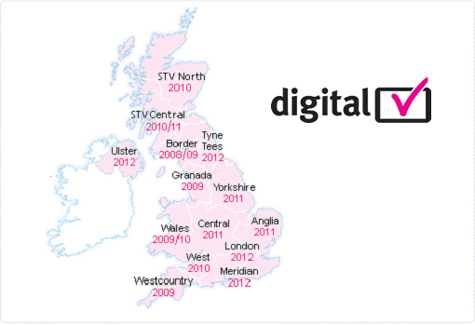 this map shows when digital switchover is taking place